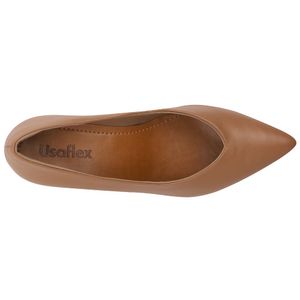 scarpin usaflex salto baixo bico fino