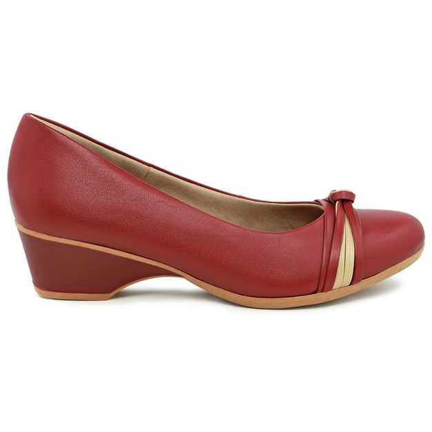 scarpin vermelho bico redondo