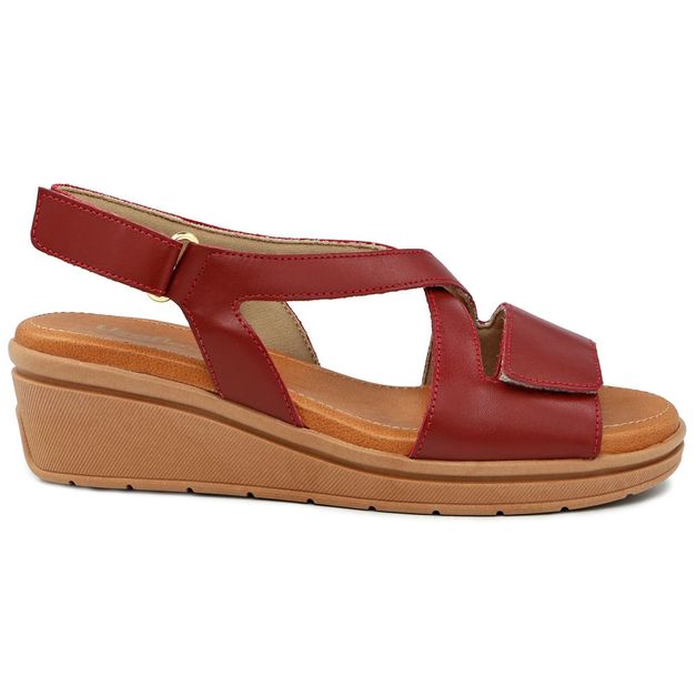 sandalia anabela com velcro