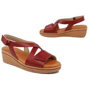 sandalia anabela com velcro