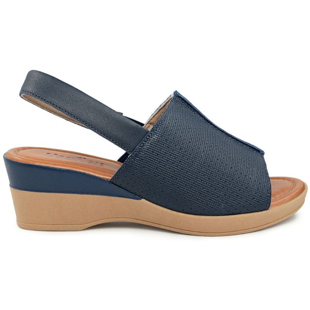 sandalia usaflex anabela azul