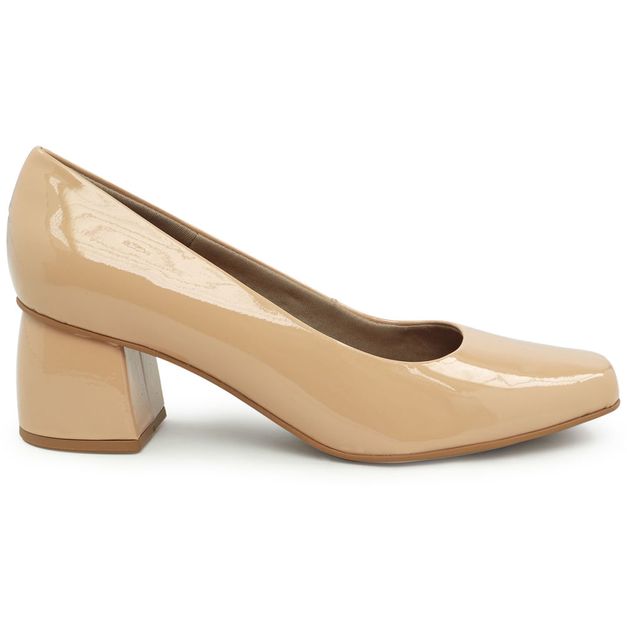 scarpin verniz salto grosso