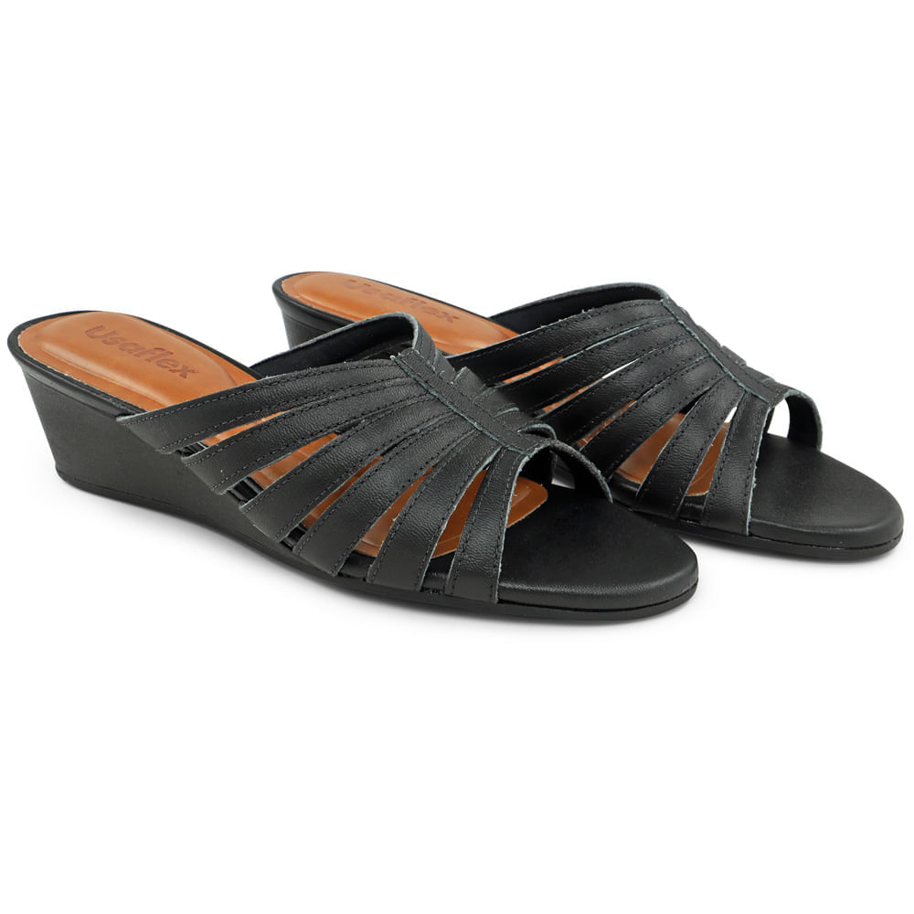 Tamanco anabela preto Preto