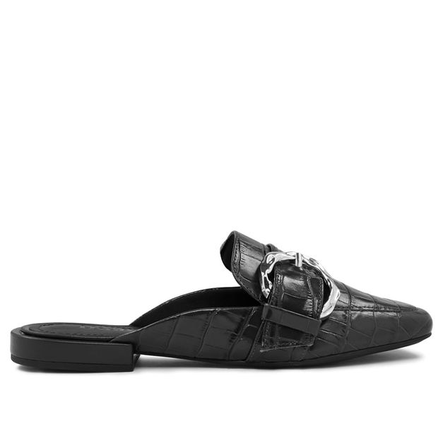mule preto bico quadrado