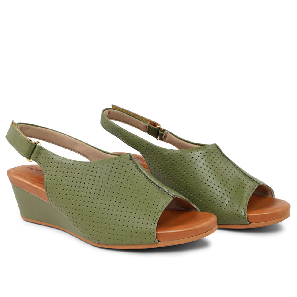 Sandália Birken Plataforma Feminina Zaxy Partner Verde Militar no Shoptime