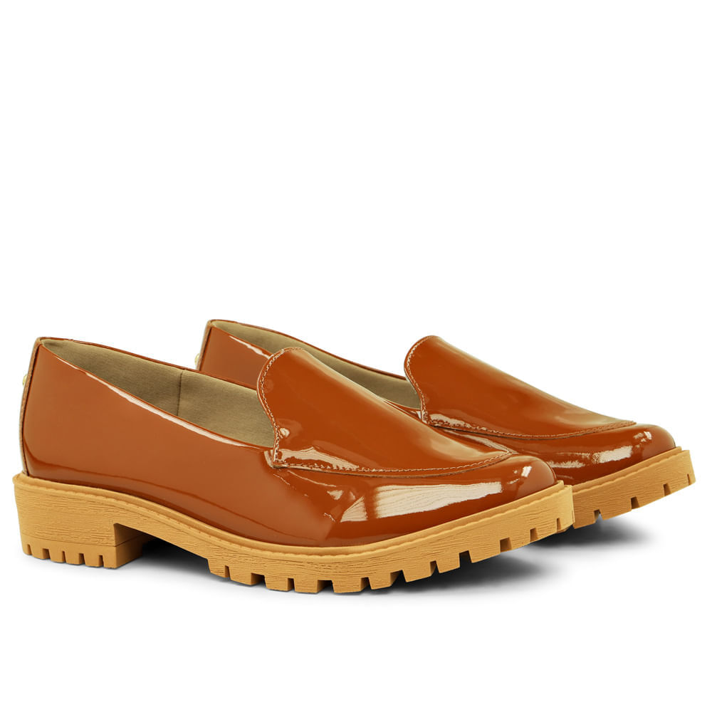 Loafer Tratorado Canela Marrom