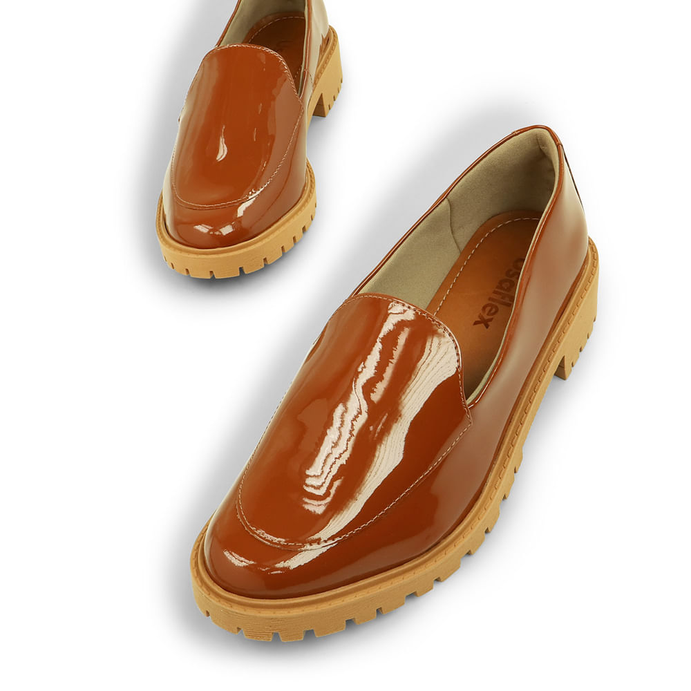 Loafer Tratorado Canela Marrom