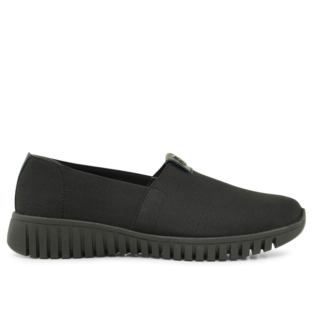 Tênis Slip On Elástico Preto - Usaflex Mobile