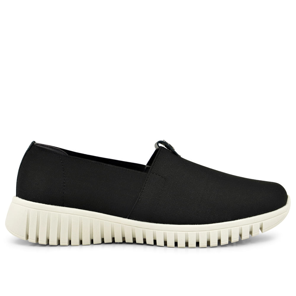 Tênis Slip On Elástico Preto - Usaflex Mobile