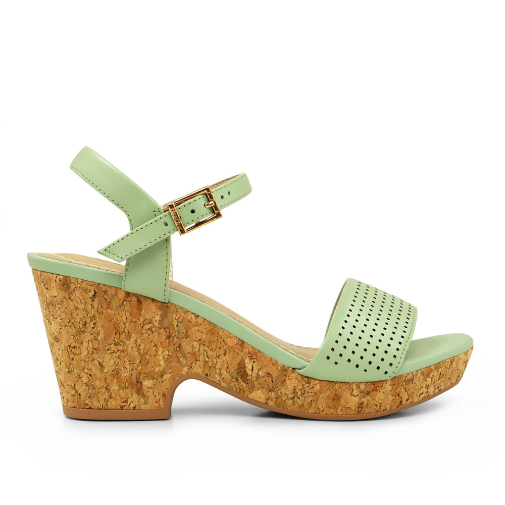 Sandália flatform plataforma salto cortiça - Kanto RG