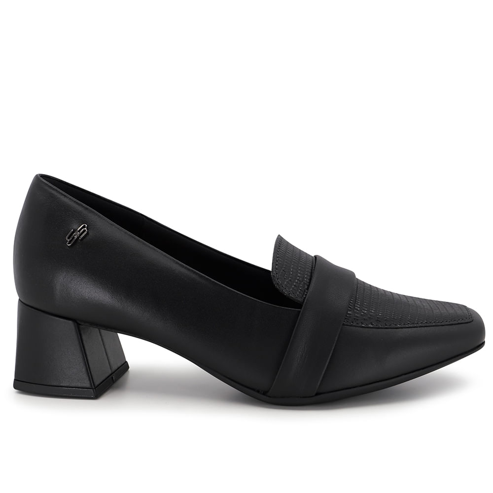 SCARPIN OFFLINE SOFT PRETO SALTO BLOCO - Loja Cléo