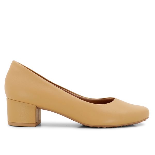 Scarpin Marrom Salto Bloco Couro 39