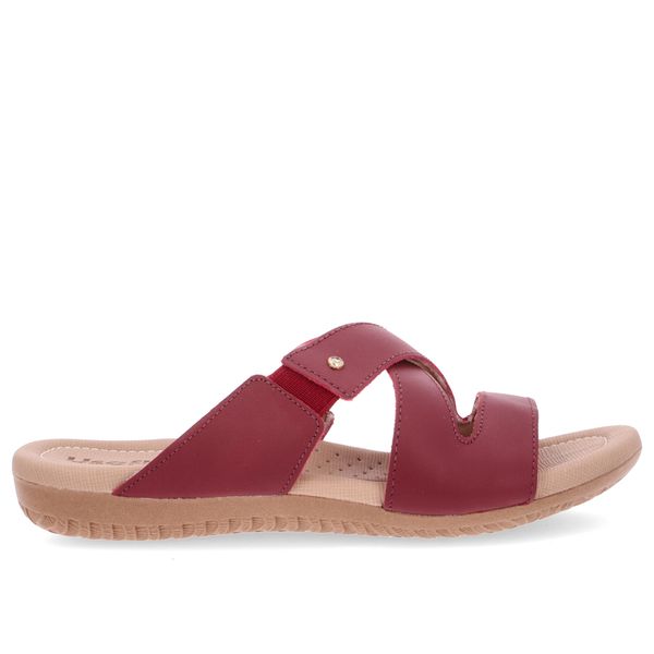 Tamanco Slide Couro Vermelho 40