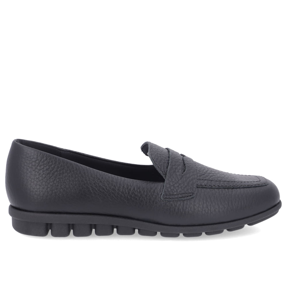 Loafer Preto Casual Couro