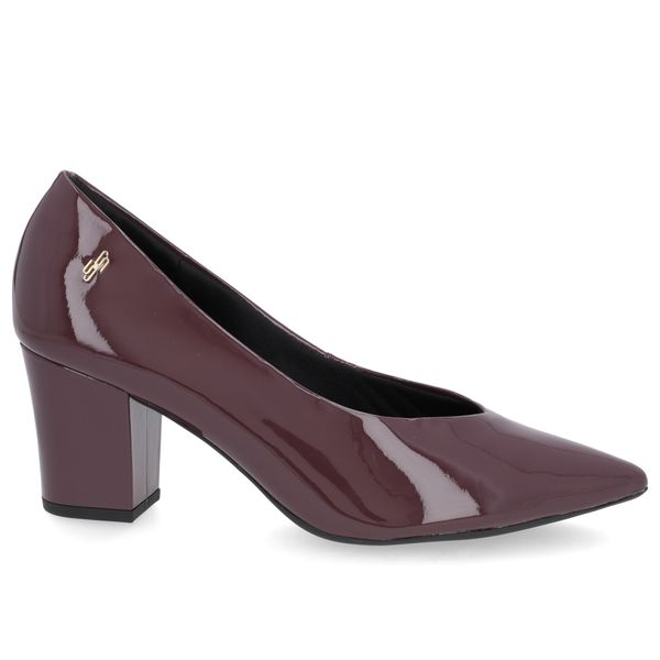 Scarpin Couro Roxo Recorte V 35