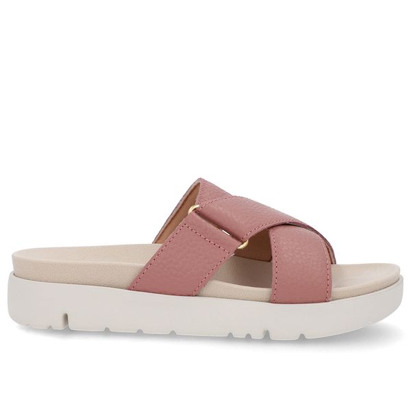 Tamanco Tiras Couro Rosa 37