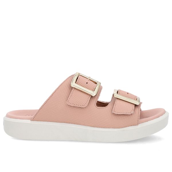 Tamanco Plataforma Couro Rosa Fivela 35