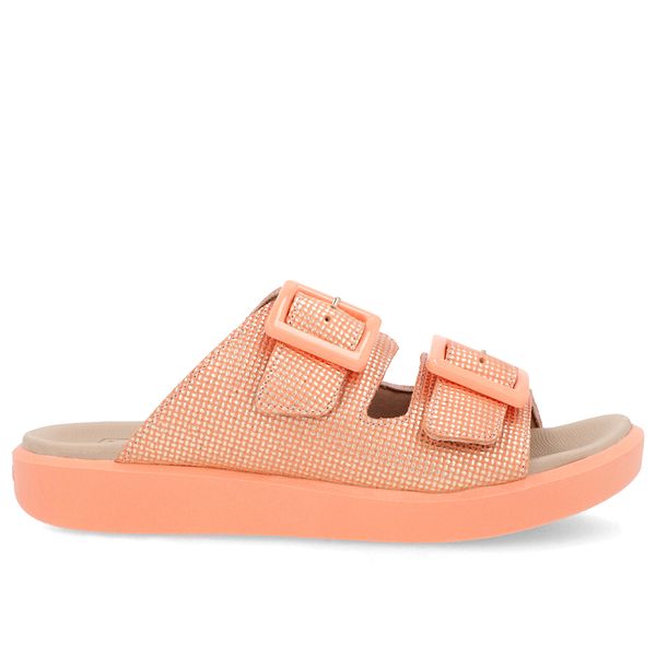 Tamanco Plataforma Couro Laranja Fivela 38