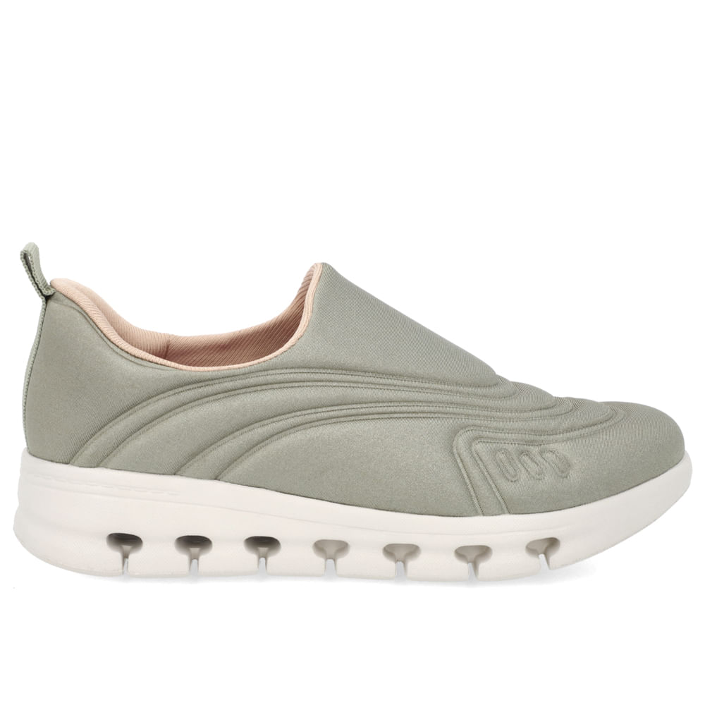 Tênis Slip On Verde Elastano Detalhes