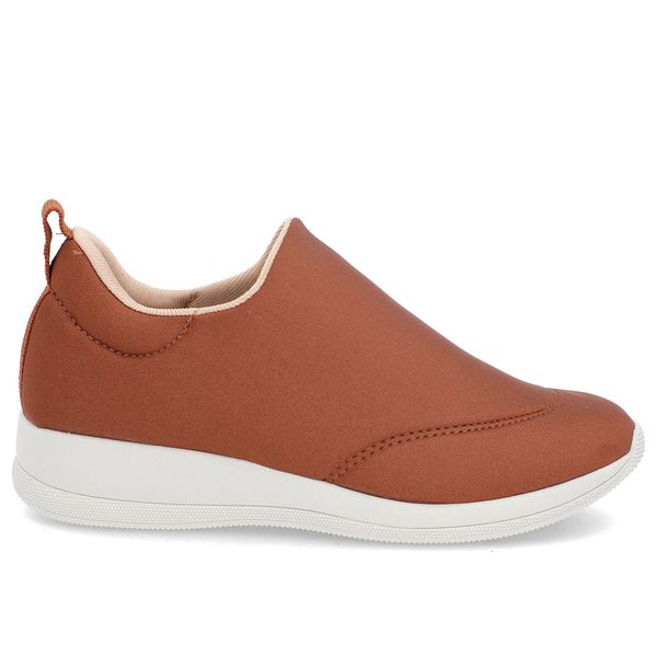 Tênis Marrom Elastano Slip On 36