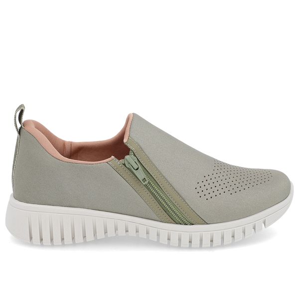 Tênis Slip On Verde Elastano Zíper 40