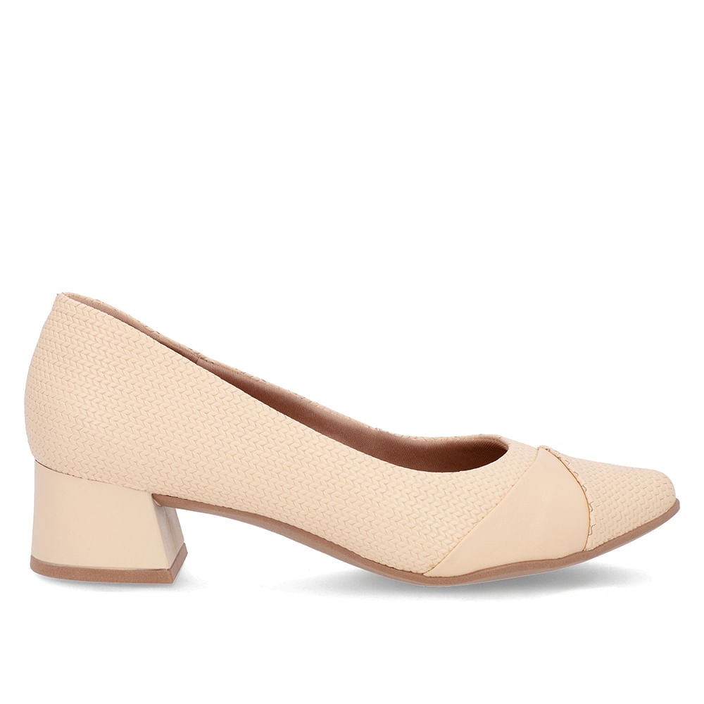 Scarpin Laranja Salto Bloco Couro