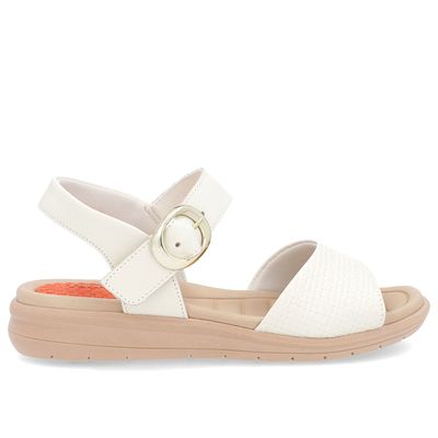 Sandália Plataforma Couro Off-White