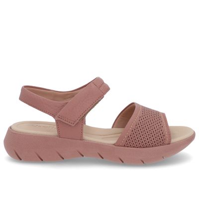Sandália Plataforma Couro Rosa Vintage Fecho-Flex