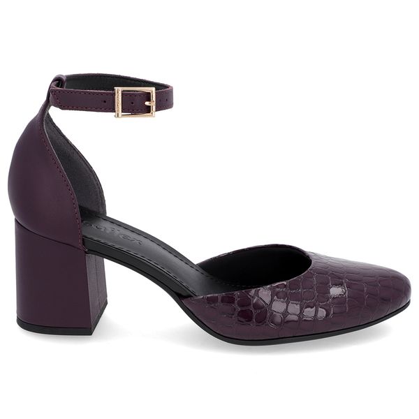 Sapato Boneca Salto Bloco Verniz Roxo 40