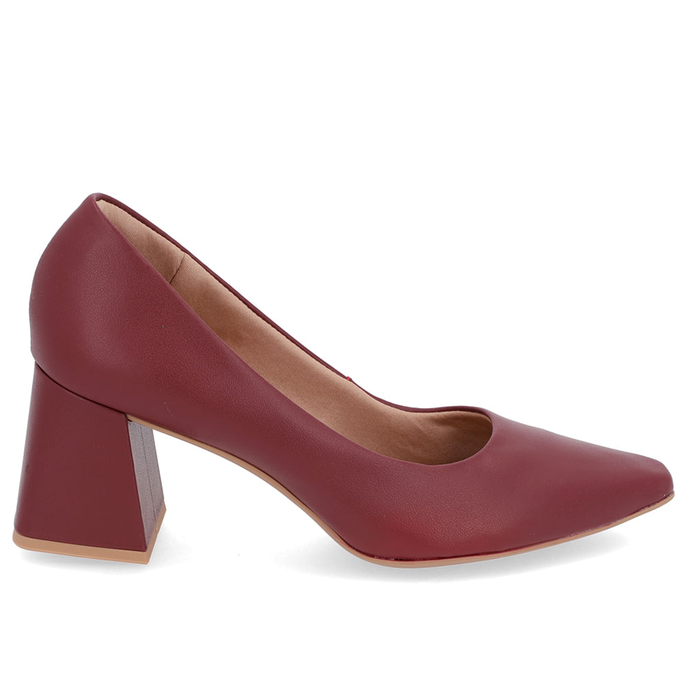 Scarpin Básico Couro Vermelho Bico Fino