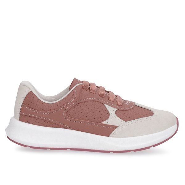 Tênis Rosa Couro Cadarço Elástico 39
