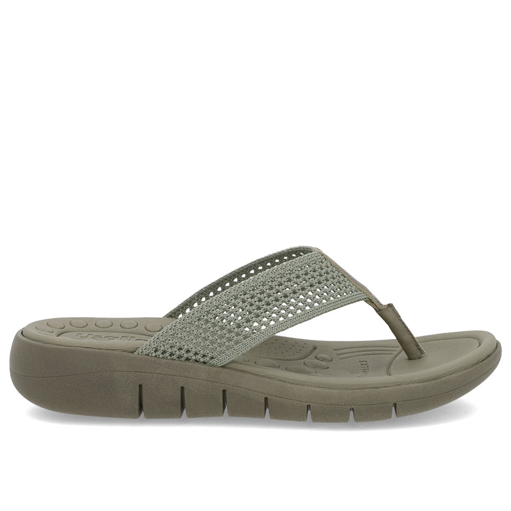 Chinelo Salto Rasteiro Tricot Verde