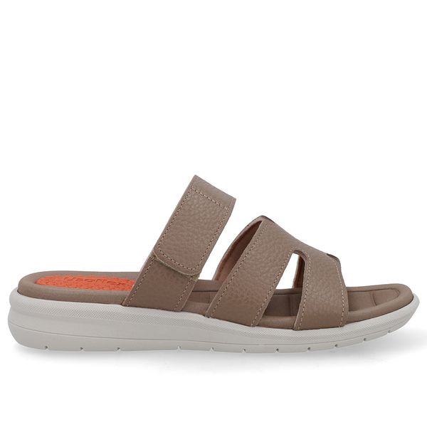 Tamanco Marrom Couro Ajuste Fecho-Flex 34