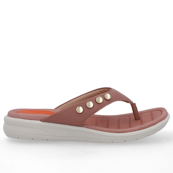 Chinelo Plataforma Couro Rosa 35