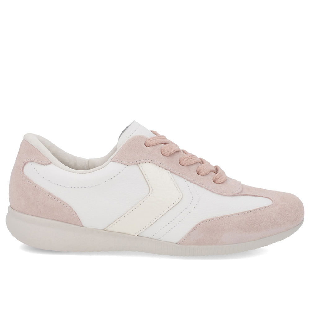 Tênis Branco Marfim Couro Rose
