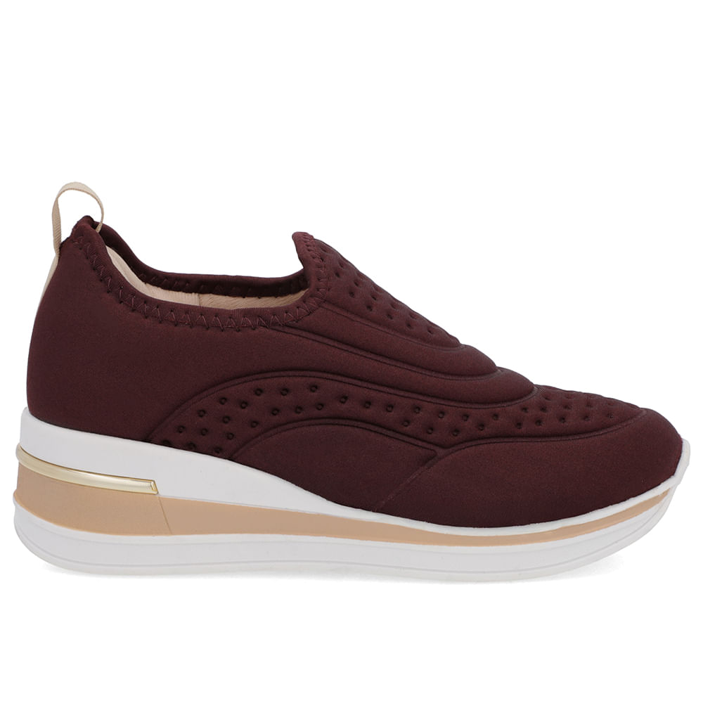 Tênis Casual Roxo Elastano Detalhes