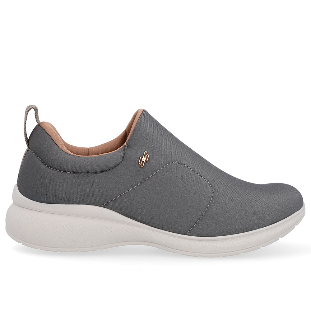 Tênis Casual Cinza Elastano