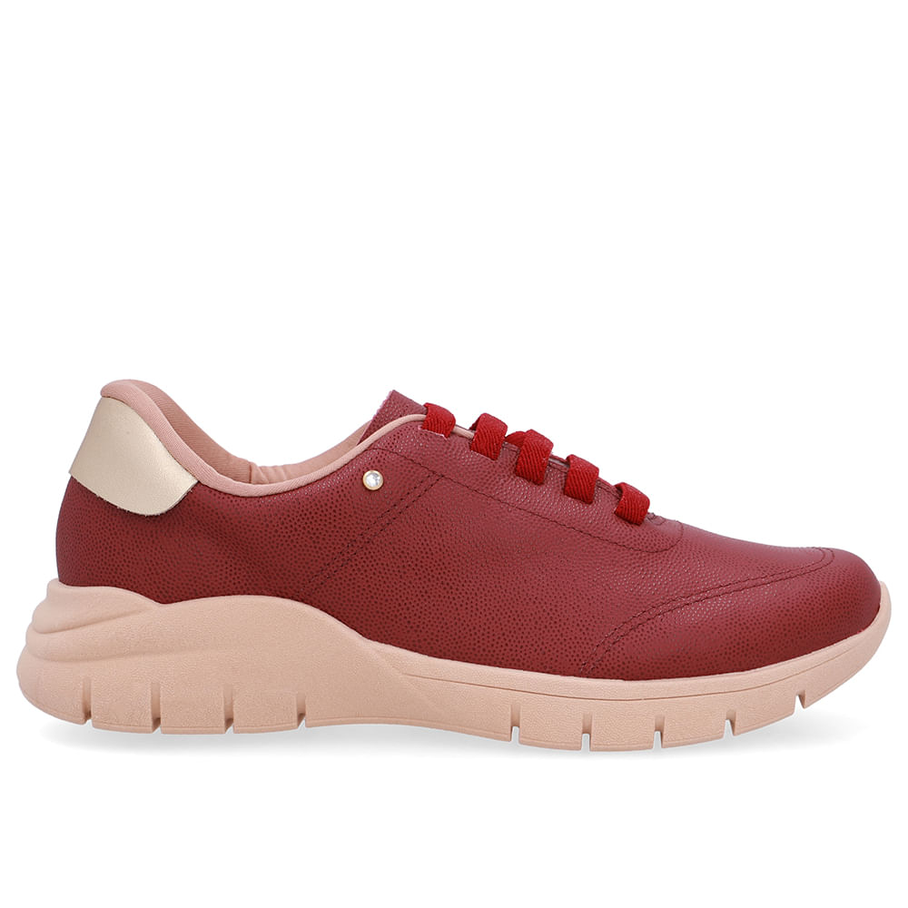 Tênis Slip On Vermelho Couro Básico