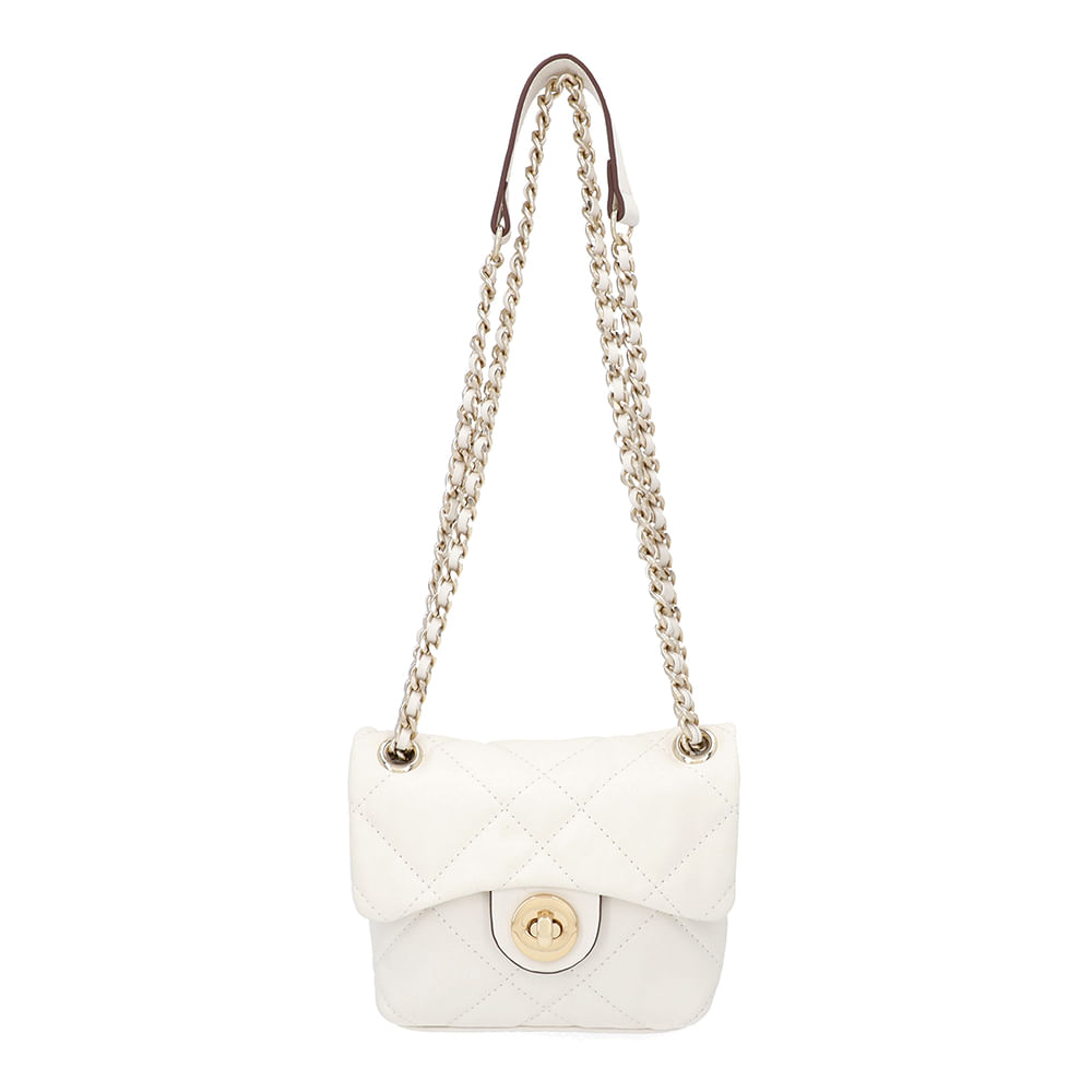 Bolsa Tiracolo Couro Branca Marfim Matelassê