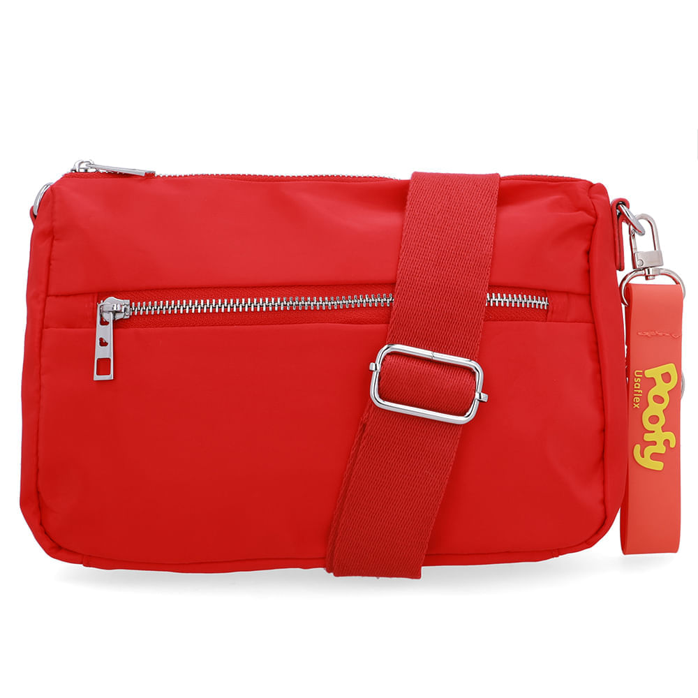 Bolsa Tiracolo Poofy Nylon Vermelha Bolso