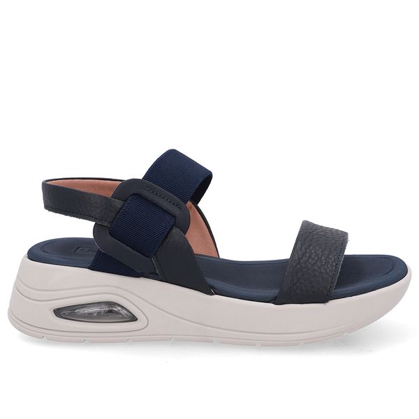 Sandália Salto Plataforma Couro Azul 36