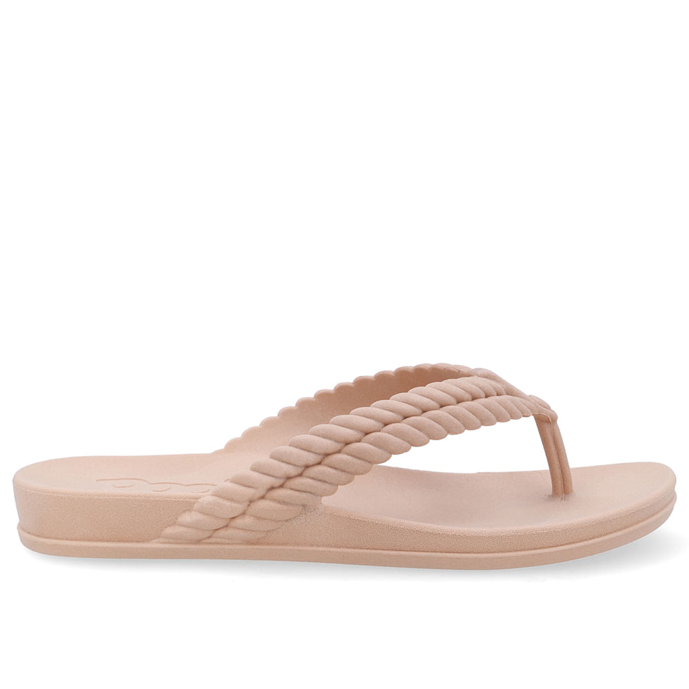 Chinelo Bege Poofy Tira Trabalhada