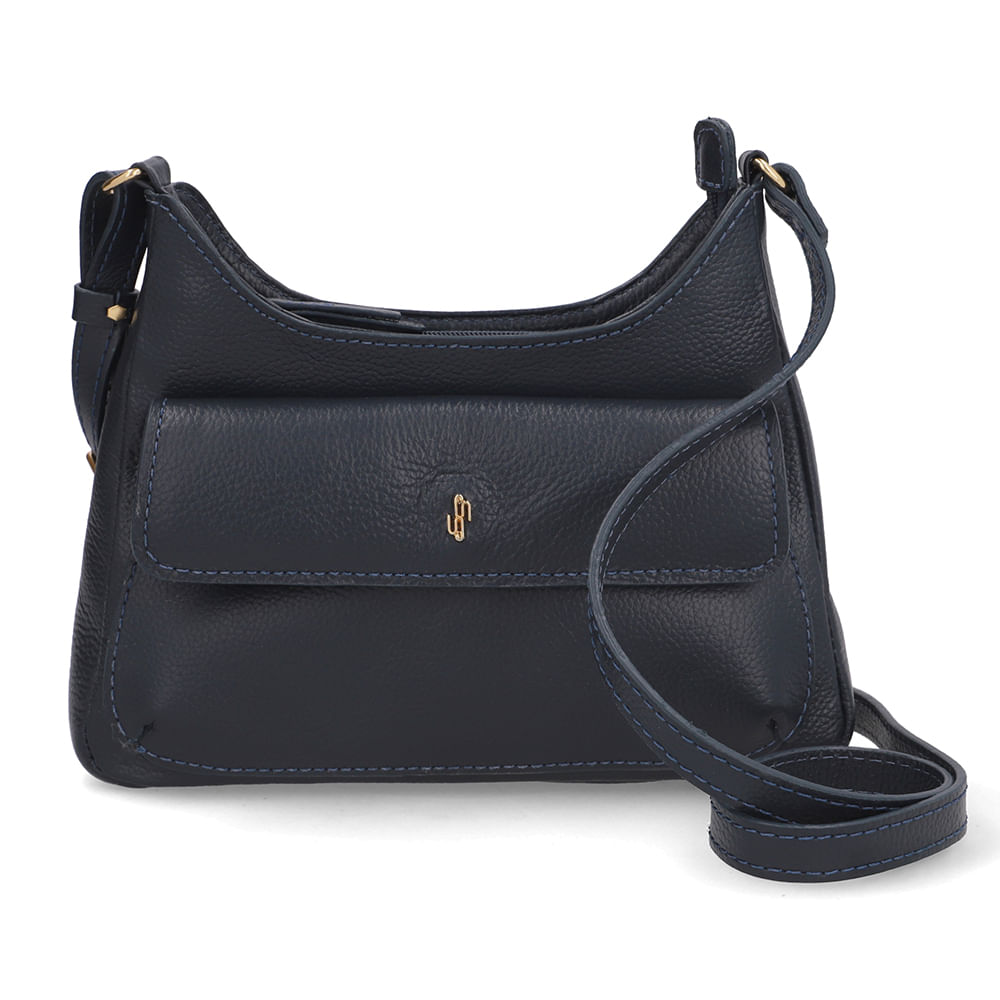 Bolsa Tiracolo Couro Azul Bolso Frontal