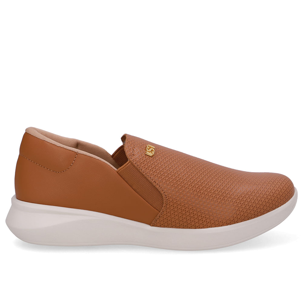 Tênis Slip On Marrom Couro