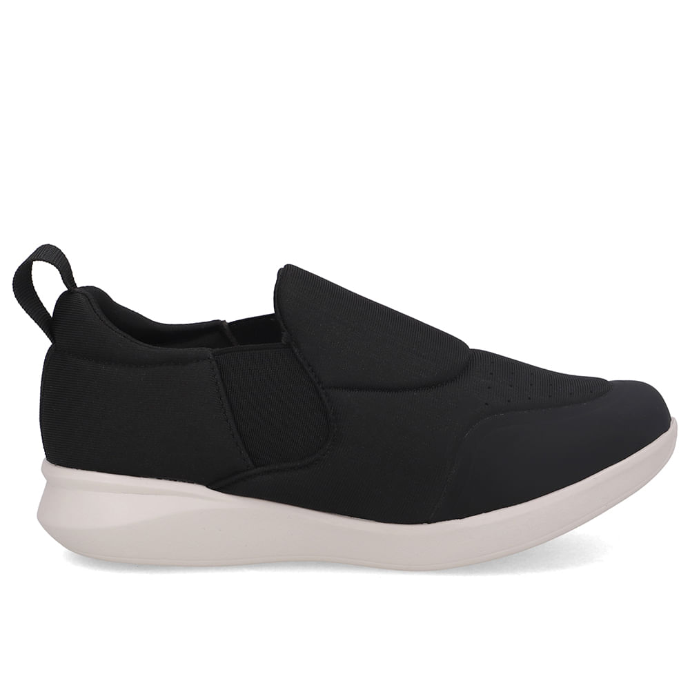 Tênis Slip On Preto Elastano Costura