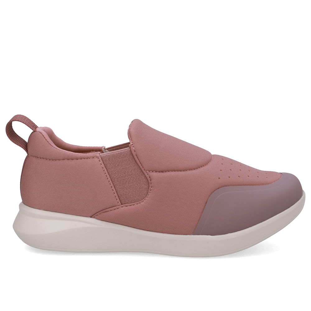 Tênis Slip On Rosa Antigo Elastano Costura