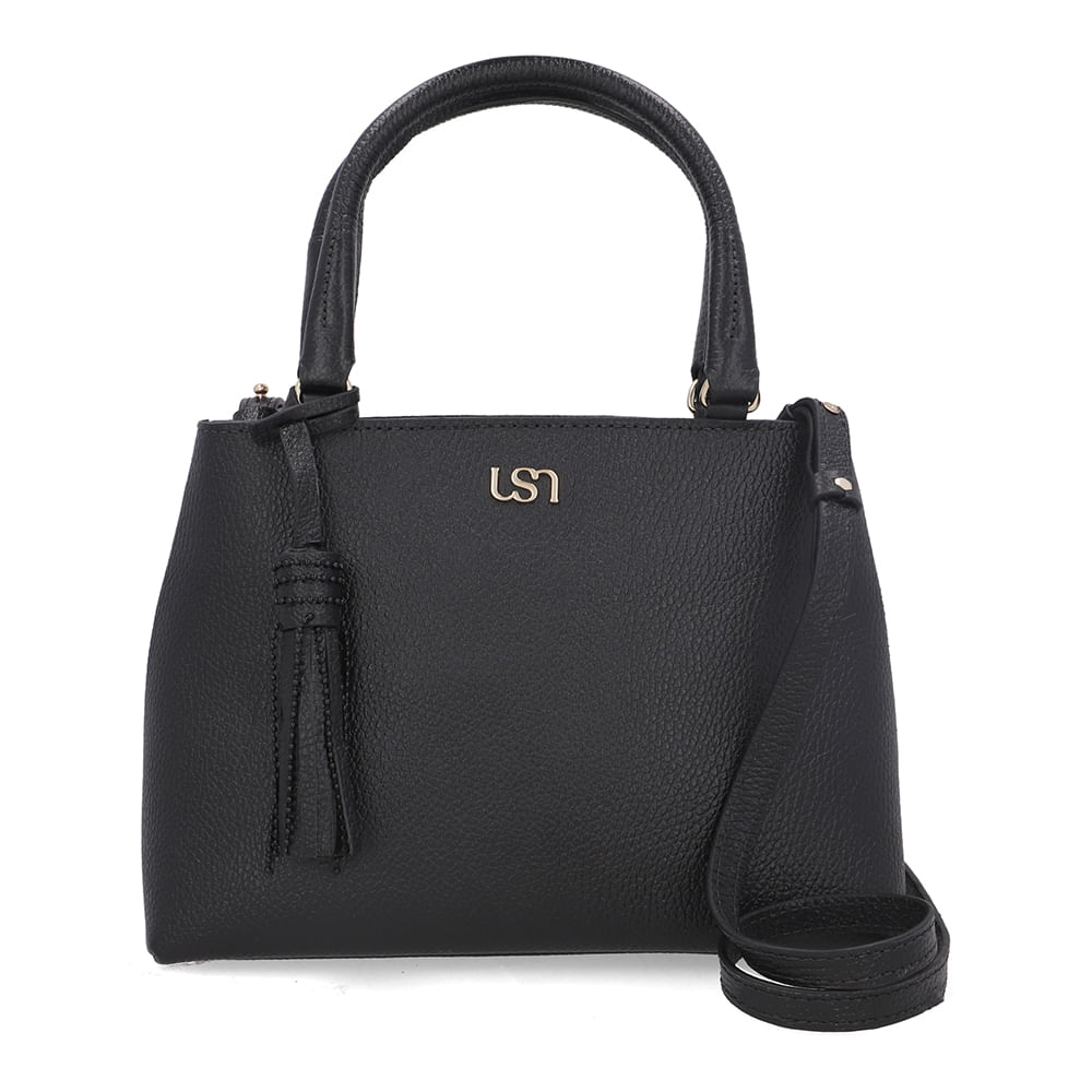 Bolsa Tote Couro Preta Barbicacho