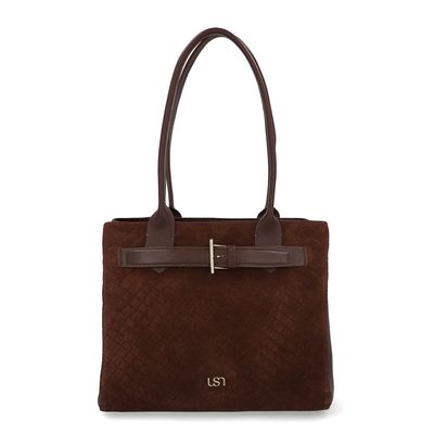 Bolsa Shopper Couro Camurça Matelassê Marrom