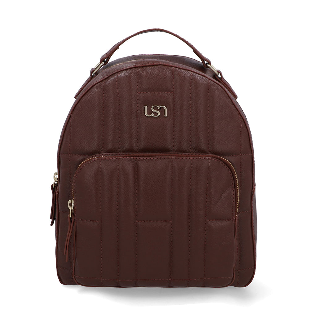 Mochila Couro Vermelha Matelassê Bolsa Frontal