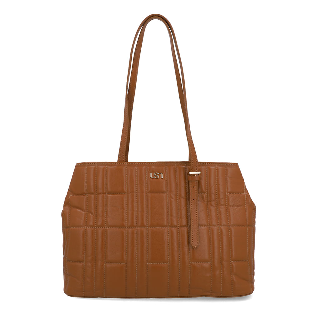 Bolsa Shopper Couro Marrom Matelassê